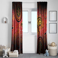 Papua New Guinea Window Curtain Birds Of Paradise With Aboriginal Pattern LT05 - Polynesian Pride