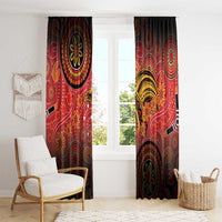 Papua New Guinea Window Curtain Birds Of Paradise With Aboriginal Pattern LT05 - Polynesian Pride