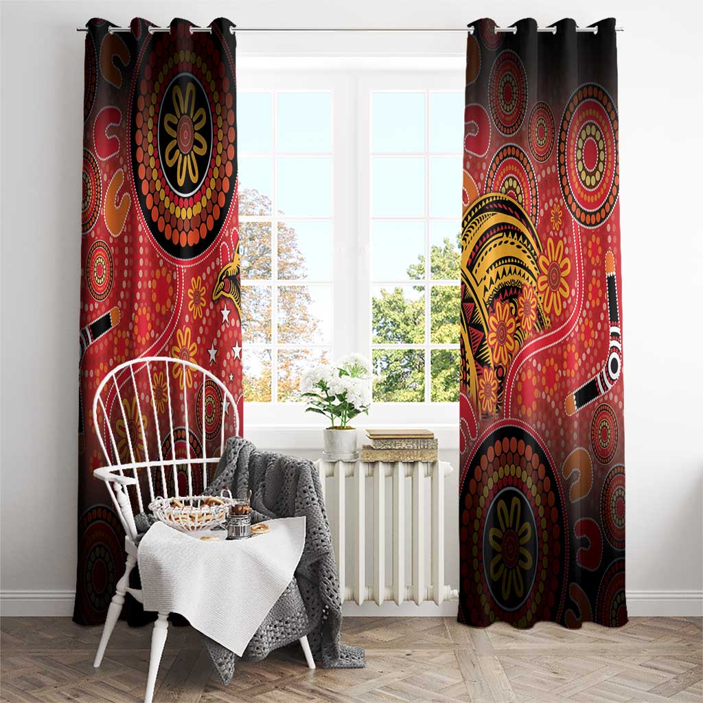 Papua New Guinea Window Curtain Birds Of Paradise With Aboriginal Pattern LT05 - Polynesian Pride