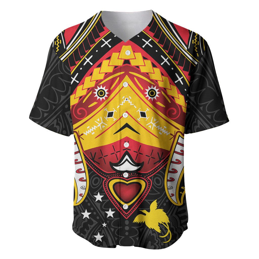 Papua New Guinea Independence Day Baseball Jersey Tribal Mask LT05 Red - Polynesian Pride