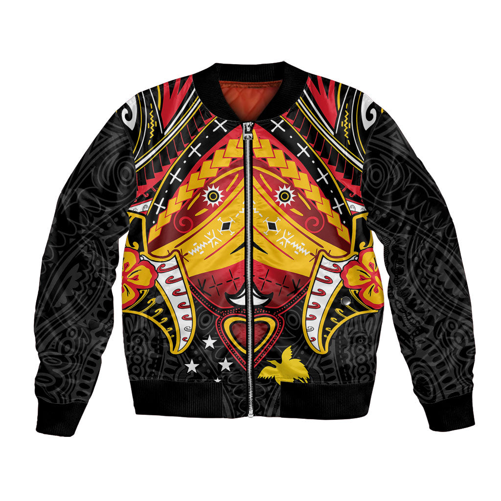 Papua New Guinea Independence Day Bomber Jacket Tribal Mask LT05 Unisex Red - Polynesian Pride