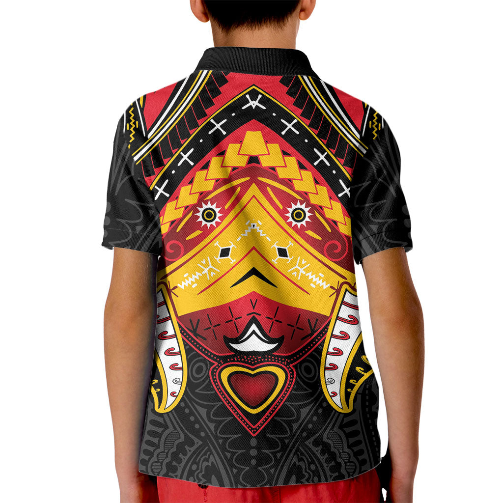 Papua New Guinea Independence Day Kid Polo Shirt Tribal Mask LT05 - Polynesian Pride