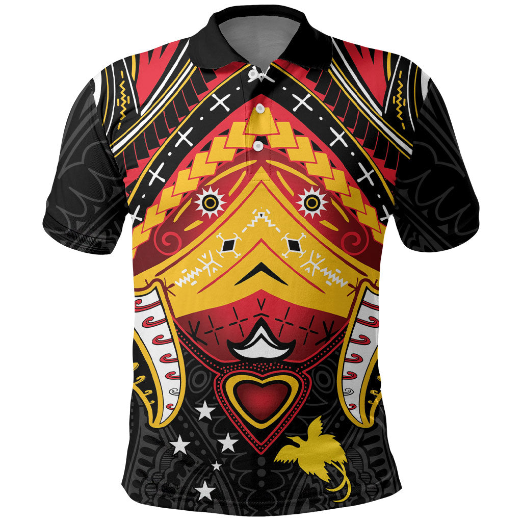Papua New Guinea Independence Day Polo Shirt Tribal Mask LT05 Red - Polynesian Pride
