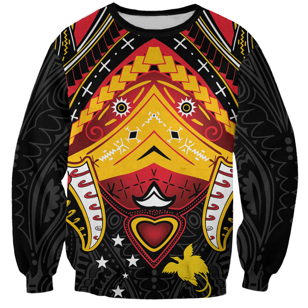 Papua New Guinea Independence Day Sweatshirt Tribal Mask LT05 Unisex Red - Polynesian Pride