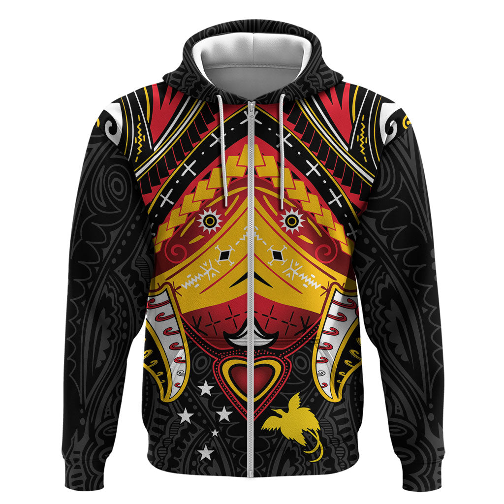 Papua New Guinea Independence Day Zip Hoodie Tribal Mask LT05 Zip Hoodie Red - Polynesian Pride