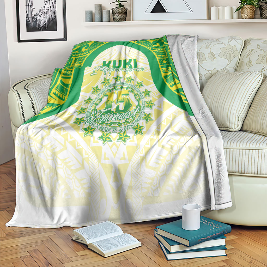 Kuki Independence 2026 Blanket Cook Islands 15 Finest White Version LT05 White - Polynesian Pride