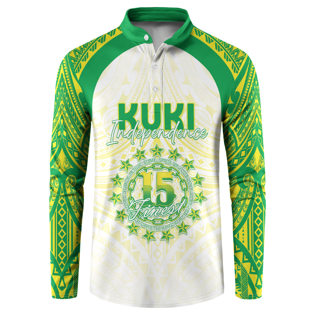 Kuki Independence 2026 Button Sweatshirt Cook Islands 15 Finest White Version LT05 White - Polynesian Pride