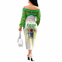 Kuki Independence 2026 Off The Shoulder Long Sleeve Dress Cook Islands 15 Finest White Version LT05 - Polynesian Pride