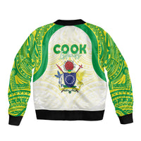 Kuki Independence 2026 Sleeve Zip Bomber Jacket Cook Islands 15 Finest White Version LT05 - Polynesian Pride