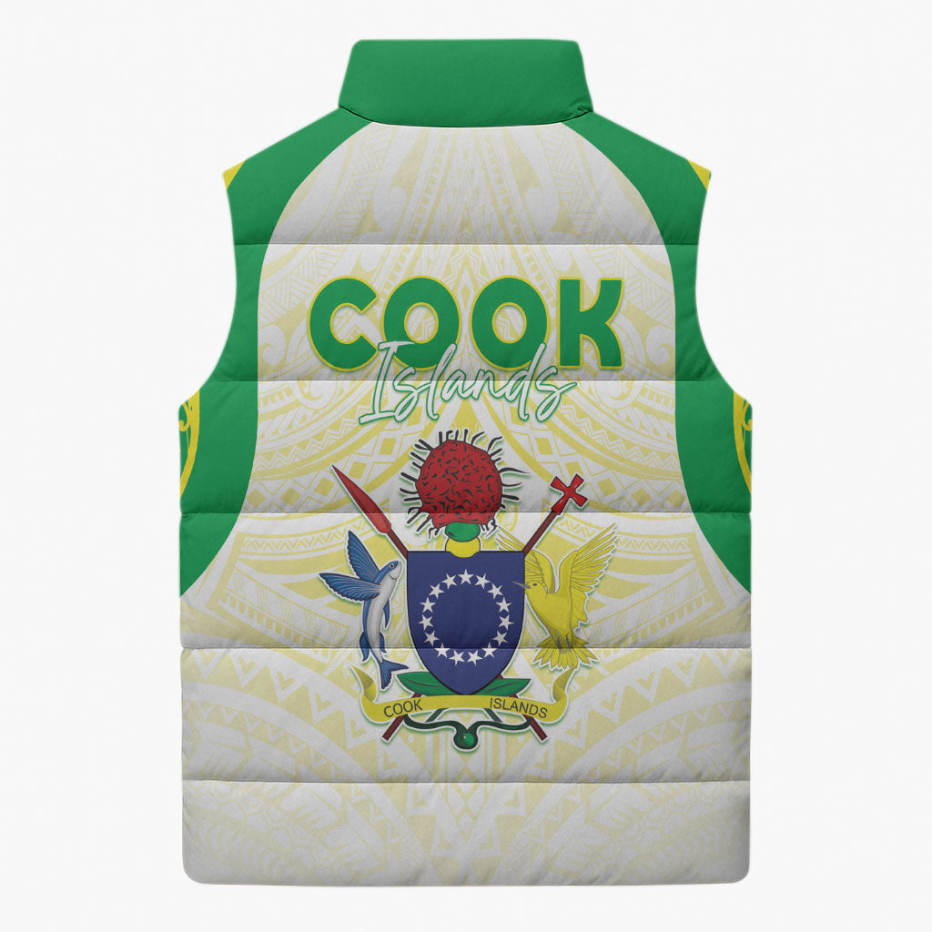 Kuki Independence 2026 Sleeveless Puffer Jacket Cook Islands 15 Finest White Version LT05 - Polynesian Pride