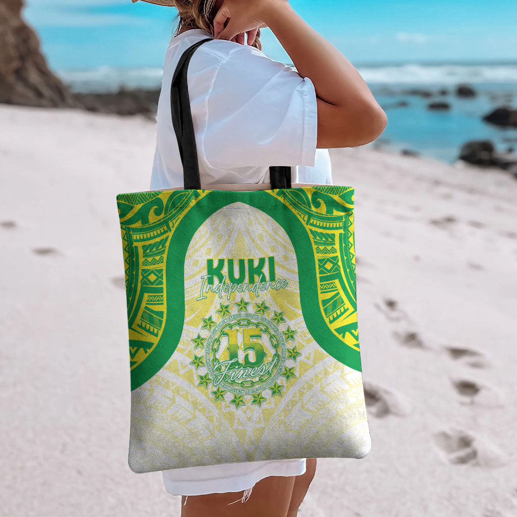 Kuki Independence 2026 Tote Bag Cook Islands 15 Finest White Version LT05 - Polynesian Pride