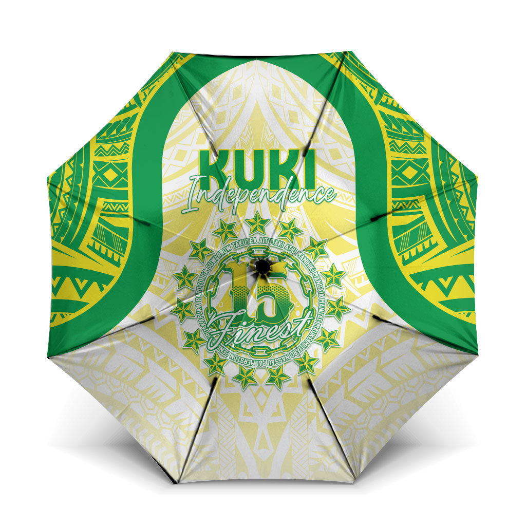 Kuki Independence 2026 Umbrella Cook Islands 15 Finest White Version LT05 One Size Folded 11.42 inch Opened Diameter 37.4 inch White - Polynesian Pride