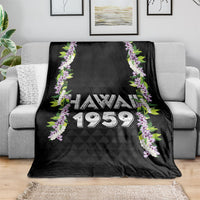 Hawaii Statehood Day Blanket Kakau Pattern With Maile Pikake Honohono Lei LT05 - Polynesian Pride