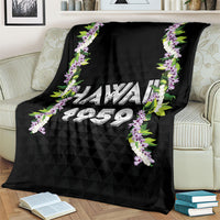 Hawaii Statehood Day Blanket Kakau Pattern With Maile Pikake Honohono Lei LT05 - Polynesian Pride