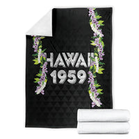 Hawaii Statehood Day Blanket Kakau Pattern With Maile Pikake Honohono Lei LT05 - Polynesian Pride
