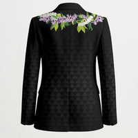 Hawaii Statehood Day Blazer Kakau Pattern With Maile Pikake Honohono Lei LT05 - Polynesian Pride