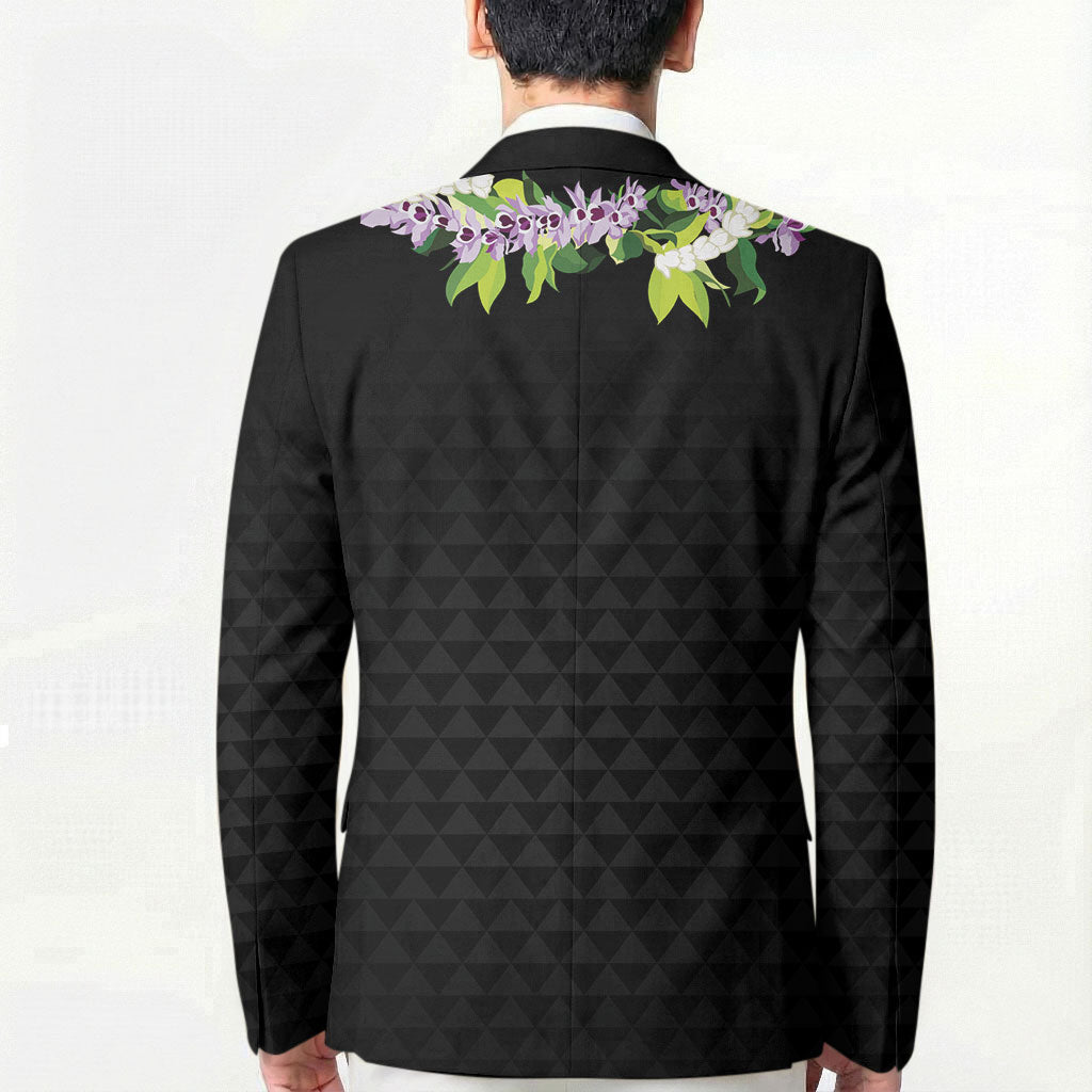Hawaii Statehood Day Blazer Kakau Pattern With Maile Pikake Honohono Lei LT05 - Polynesian Pride