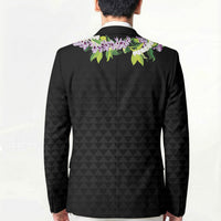 Hawaii Statehood Day Blazer Kakau Pattern With Maile Pikake Honohono Lei LT05 - Polynesian Pride