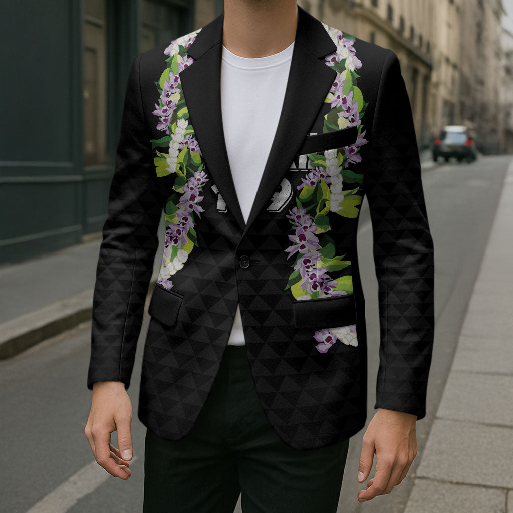 Hawaii Statehood Day Blazer Kakau Pattern With Maile Pikake Honohono Lei LT05 - Polynesian Pride
