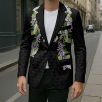 Hawaii Statehood Day Blazer Kakau Pattern With Maile Pikake Honohono Lei LT05 - Polynesian Pride