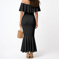 Hawaii Statehood Day Mermaid Dress Kakau Pattern With Maile Pikake Honohono Lei LT05 - Polynesian Pride