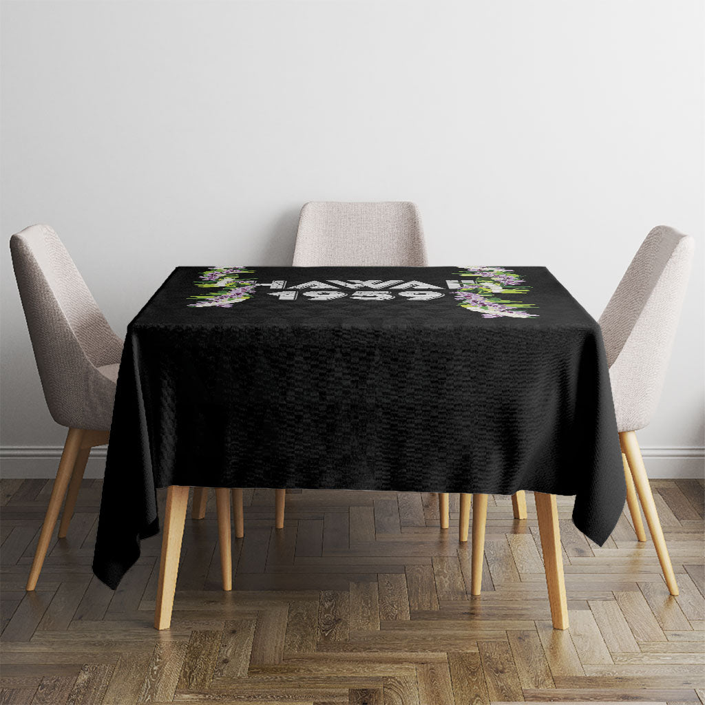 Hawaii Statehood Day Tablecloth Kakau Pattern With Maile Pikake Honohono Lei LT05 - Polynesian Pride
