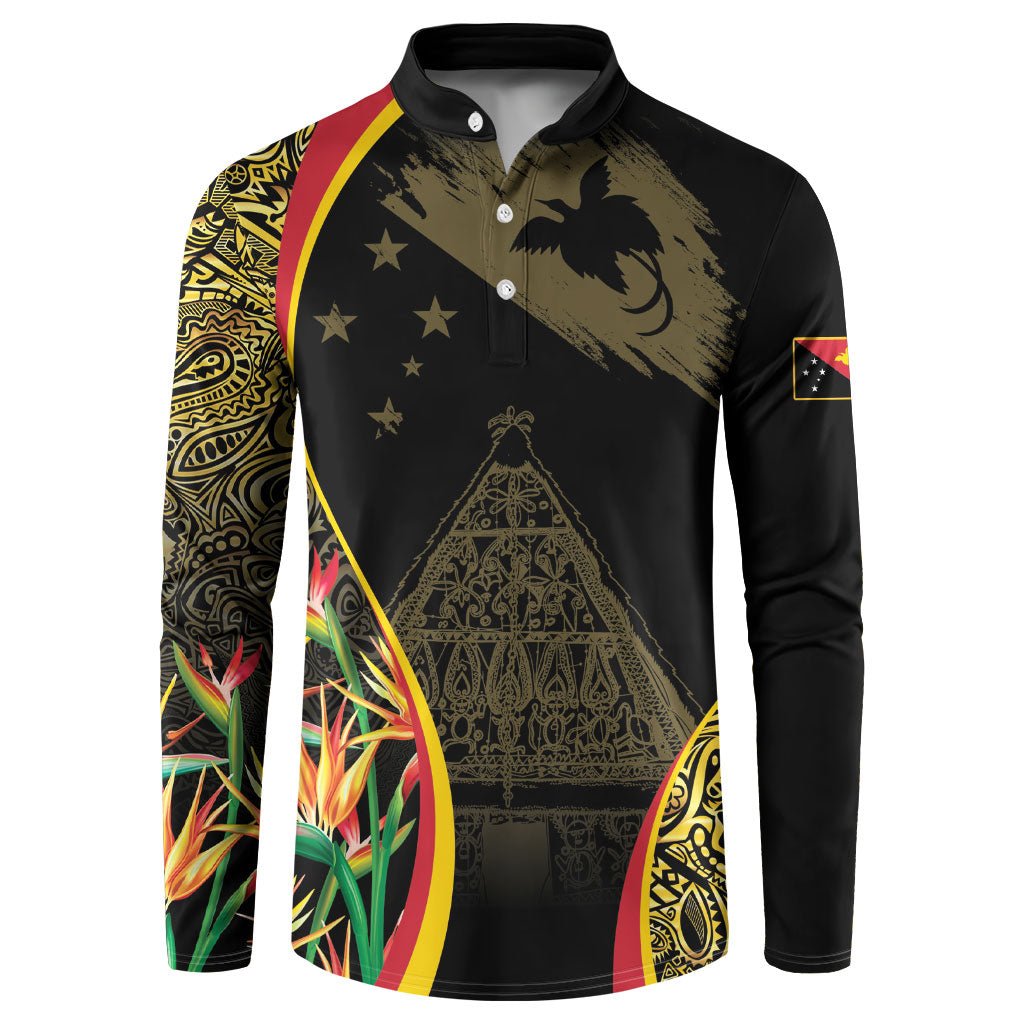 Papua New Guinea Hapi De Bilong Indipendens Button Sweatshirt Special Style LT05 Black - Polynesian Pride