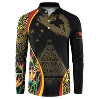 Papua New Guinea Hapi De Bilong Indipendens Button Sweatshirt Special Style LT05 Black - Polynesian Pride
