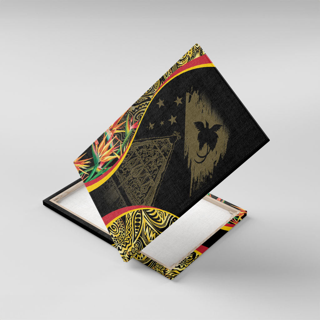 Papua New Guinea Hapi De Bilong Indipendens Canvas Wall Art Special Style LT05 With Frame Black - Polynesian Pride