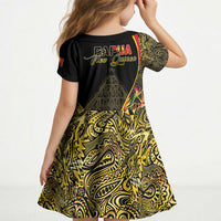 Papua New Guinea Hapi De Bilong Indipendens Kid Short Sleeve Dress Special Style LT05 - Polynesian Pride
