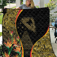 Papua New Guinea Hapi De Bilong Indipendens Quilt Special Style LT05 Black - Polynesian Pride