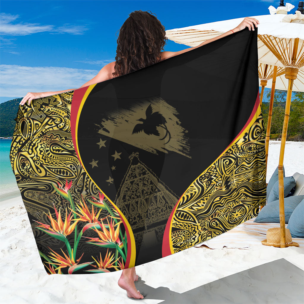 Papua New Guinea Hapi De Bilong Indipendens Sarong Special Style LT05 One Size 44 x 66 inches Black - Polynesian Pride