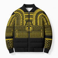 Philippines Filipinos Bomber Puffer Jacket Igorot Tribal Pattern Black LT05 Unisex Black - Polynesian Pride