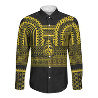 Philippines Filipinos Long Sleeve Button Shirt Igorot Tribal Pattern Black LT05 Unisex Black - Polynesian Pride
