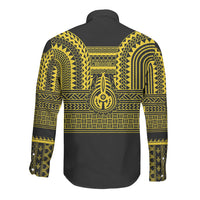 Philippines Filipinos Long Sleeve Button Shirt Igorot Tribal Pattern Black LT05 - Polynesian Pride