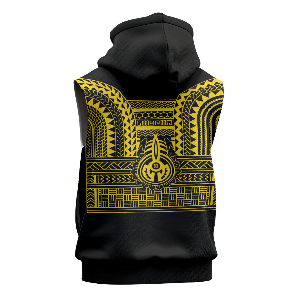 Philippines Filipinos Sleeveless Hoodie Igorot Tribal Pattern Black LT05 - Polynesian Pride