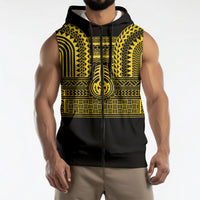 Philippines Filipinos Sleeveless Zip Hoodie Igorot Tribal Pattern Black LT05 - Polynesian Pride