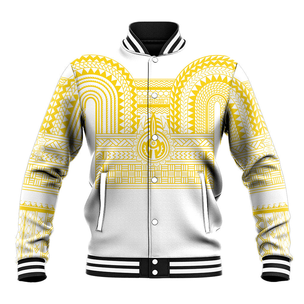 Philippines Filipinos Baseball Jacket Igorot Tribal Pattern White LT05 Unisex White - Polynesian Pride