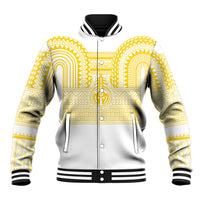 Philippines Filipinos Baseball Jacket Igorot Tribal Pattern White LT05 Unisex White - Polynesian Pride