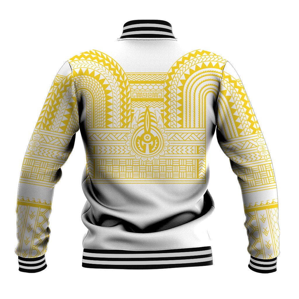 Philippines Filipinos Baseball Jacket Igorot Tribal Pattern White LT05 - Polynesian Pride