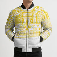 Philippines Filipinos Bomber Puffer Jacket Igorot Tribal Pattern White LT05 - Polynesian Pride