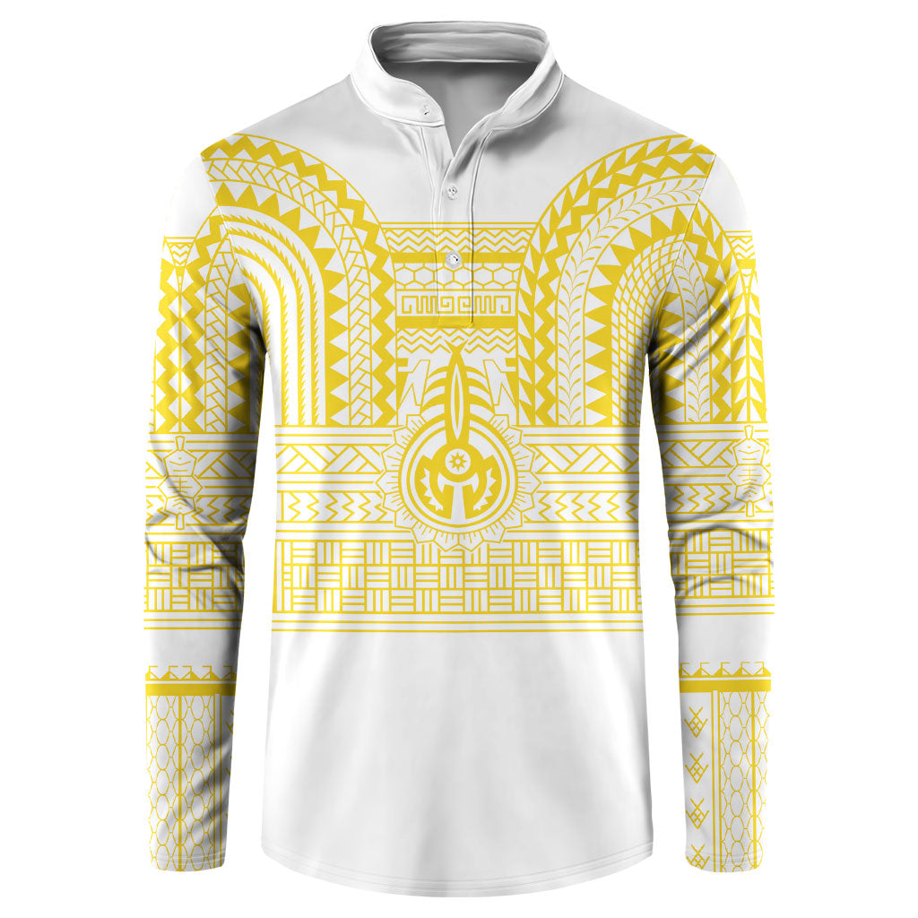 Philippines Filipinos Button Sweatshirt Igorot Tribal Pattern White LT05 White - Polynesian Pride