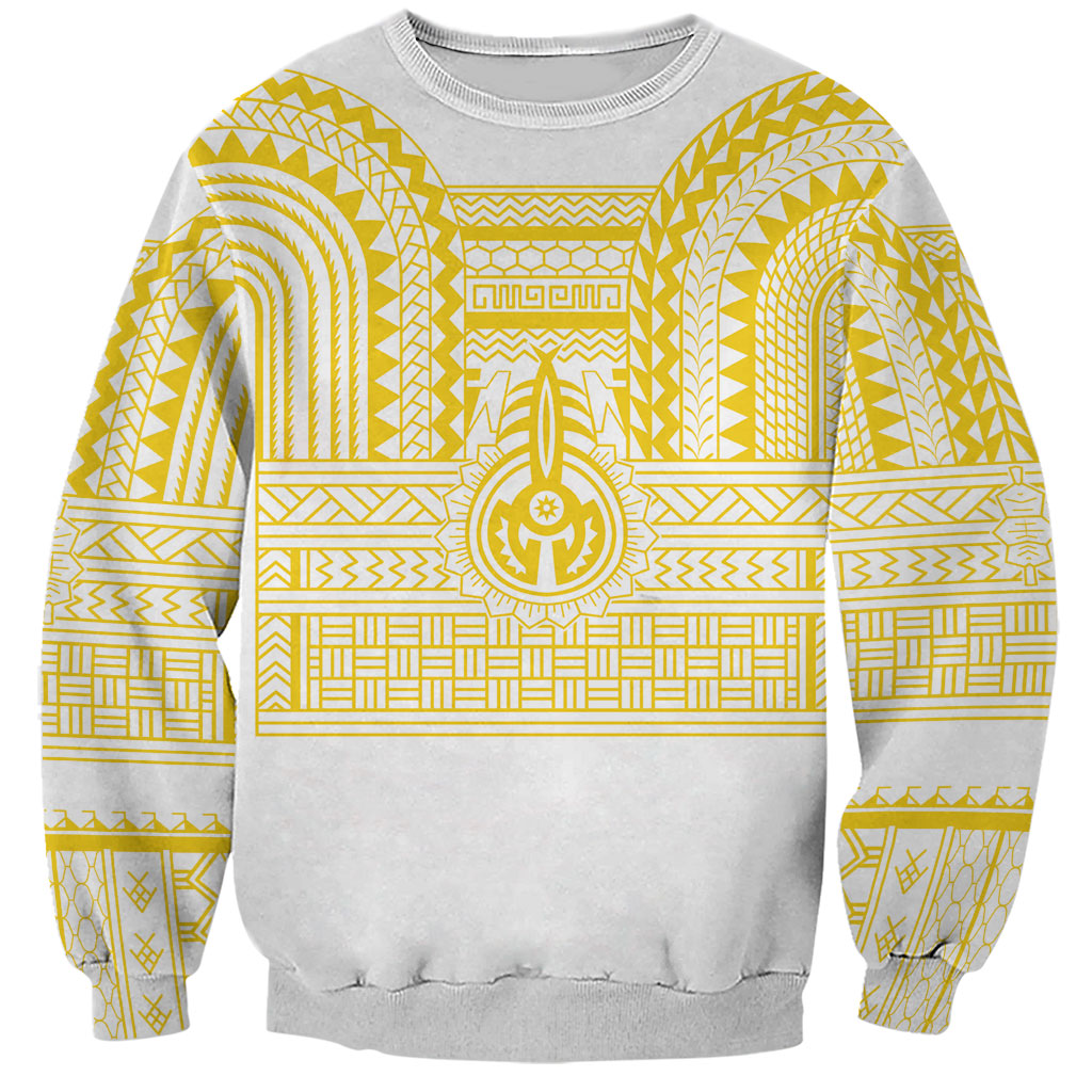 Philippines Filipinos Sweatshirt Igorot Tribal Pattern White LT05 Unisex White - Polynesian Pride