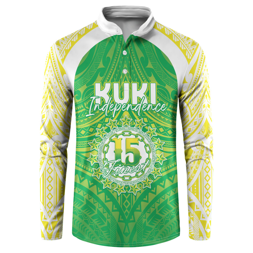 Kuki Independence 2026 Button Sweatshirt Cook Islands 15 Finest Green Version LT05 Green - Polynesian Pride