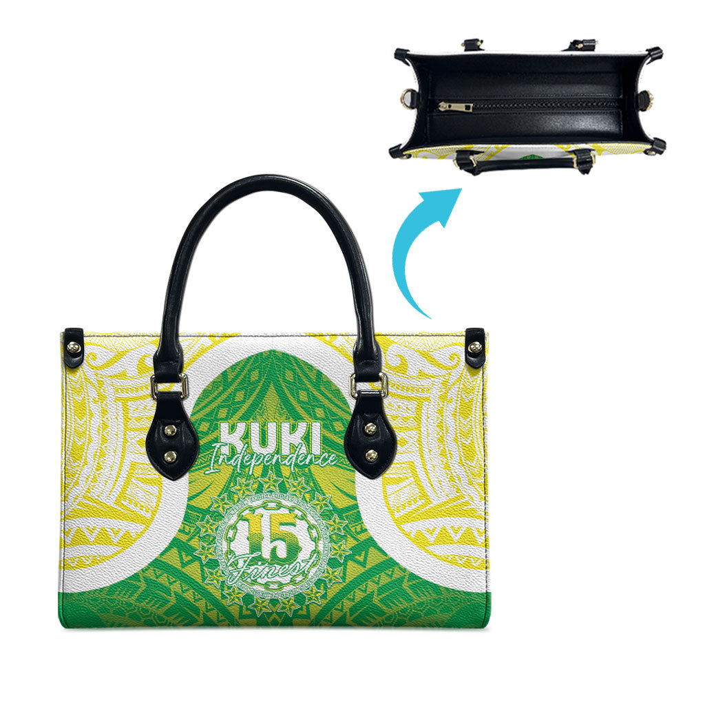 Kuki Independence 2026 Leather Bag Cook Islands 15 Finest Green Version LT05 - Polynesian Pride