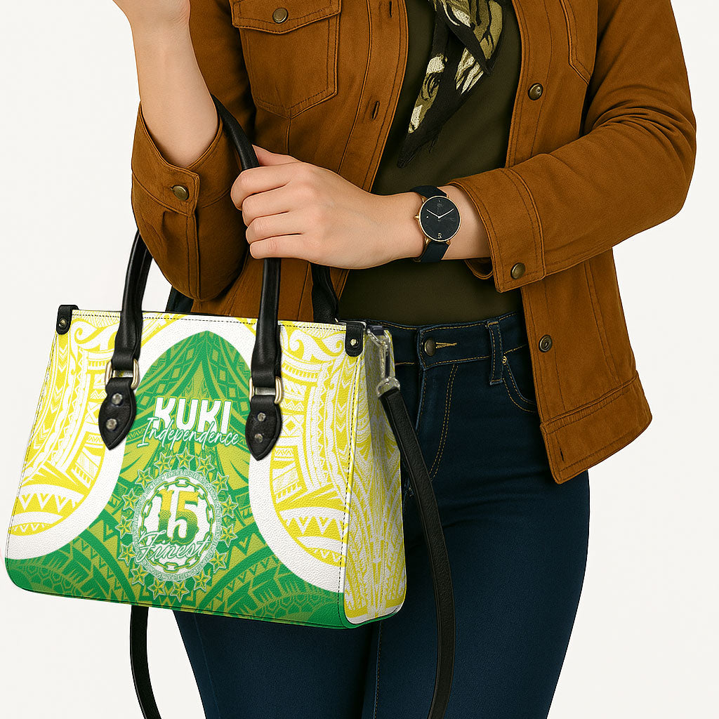Kuki Independence 2026 Leather Bag Cook Islands 15 Finest Green Version LT05 - Polynesian Pride