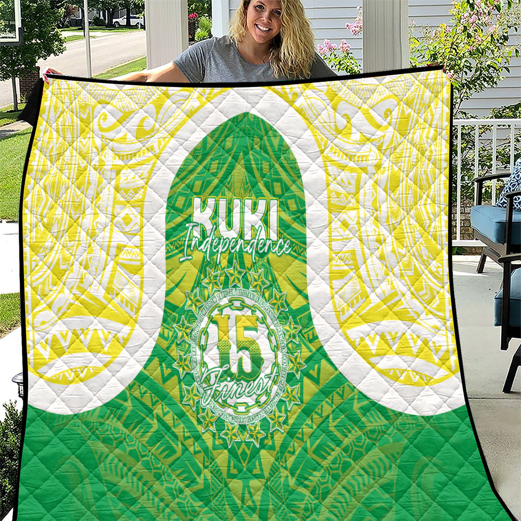 Kuki Independence 2026 Quilt Cook Islands 15 Finest Green Version LT05 Green - Polynesian Pride