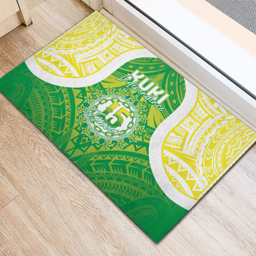 Kuki Independence 2026 Rubber Doormat Cook Islands 15 Finest Green Version LT05 - Polynesian Pride