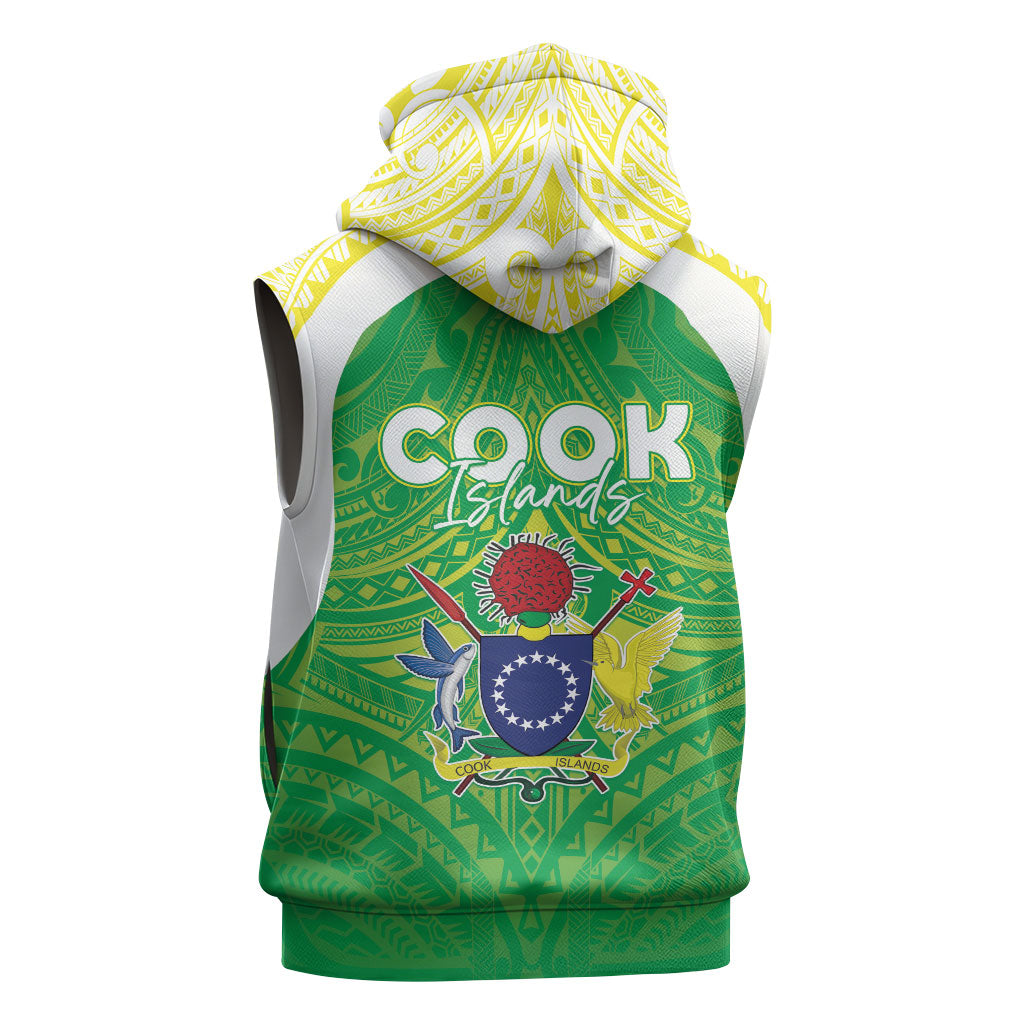 Kuki Independence 2026 Sleeveless Hoodie Cook Islands 15 Finest Green Version LT05 - Polynesian Pride