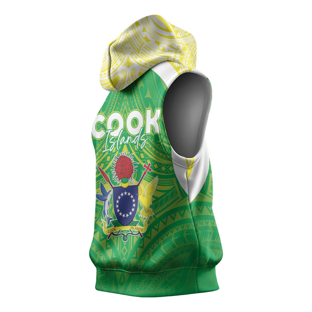 Kuki Independence 2026 Sleeveless Hoodie Cook Islands 15 Finest Green Version LT05 - Polynesian Pride
